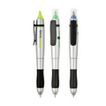 2-in-1 Plastic Ballpoint Pen & Highlighter